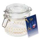 Christmas 500ml Star Glass Jar with stainless steel Clip and Silicone Seal