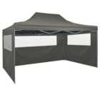 Berkfield Foldable Tent with 3 Walls 3x4.5 m Anthracite
