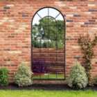 The Arcus - Black Framed Arched Window Garden Mirror 71'' X 33.5'' (180x85CM)
