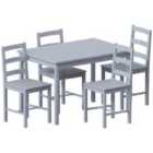 Vida Designs Yorkshire 5pc Dining Table & Chair Set 4 - Grey