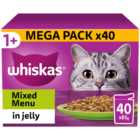 Whiskas Adult Wet Cat Food Pouches Mixed Menu Selection in Jelly 40 x 85g