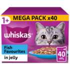 Whiskas Adult Wet Cat Food Pouches Fish Selection in Jelly 40 x 85g
