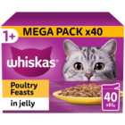 Whiskas Adult Wet Cat Food Pouches Poultry Selection in Jelly 40 x 85g
