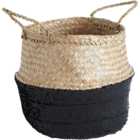 Premier Housewares Black Sequin and Natural Small Seagrass Basket