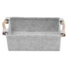 Living And Home WH0814 Grey Felt With Handles Foldable Storage Basket