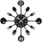 Premier Housewares Black Cutlery Metal Wall Clock