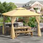 Outsunny 3 x 3m Metal Marquee Gazebo with Sides