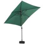 Living and Home Green Square Crank Tilt Parasol with Square Base 3m