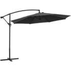 Living and Home Black Cantilever Parasol with Cross Base 3m