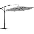 Living and Home Light Grey Cantilever Parasol with Cross Base 3m