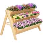 Outsunny 3 Tier Wood Flower Stand