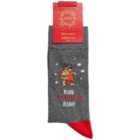 M&S Novelty Run Rudolph Socks, One Size, Grey