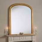Yearn Beaded Overmantle Mirror Gold 112(w)x127Cm(h)