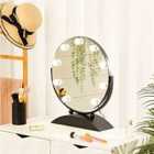 Living and Home Black 360° Rotated Round Hollywood Vanity Makeup Mirror Dimmable,25X38Cm