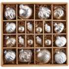 M&S Collection Silver Glass Christmas Baubles 20 per pack