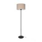 EGLO Feniglia Natural Linen Drum-shaped Floor Lamp