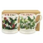 Emma Bridgewater Holly & Ivy 1/2 Pint Mugs Boxed 2 per pack