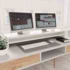 vidaXL Monitor Stand High Gloss White 100X24X13cm Engineered Wood