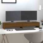 vidaXL Monitor Stand Honey Brown 100X27X15cm Solid Wood Pine