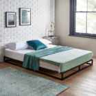 Small Double Platform Bed Frame Low Profile Bed Black