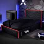 X Rocker Oracle Rgb Faux Leather Gaming Tv Bed - Single 3ft - Black