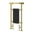 Hampton Black & Gold Heated Towel Rail - 938x500mm