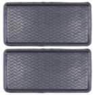 Nicola Spring Heavy Duty Rubber Boot Tray - 80 x 40cm - Black - Pack of 2