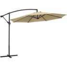 Living and Home Taupe Garden Cantilever Parasol with Cross Base 3m