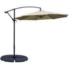 Living and Home Taupe Garden Cantilever Parasol with Round Base 3m