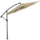 Living and Home Taupe Garden Cantilever Parasol 3m