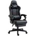 Racing Gaming Chair W/ Arm, Faux Leather Gamer Recliner Home Office, Black