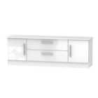Ready Assembled Contrast 2 Door 2 Drawer Superwide Tv Unit In White Gloss