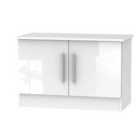 Ready Assembled Contrast Compact 2 Door Tv & Media Unit In White Gloss