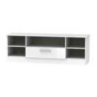 Ready Assembled Contrast Wide 1 Drawer Tv & Media Unit In White Gloss