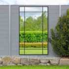 MirrorOutlet Genestra - Black Contemporary Wall & Leaner Outdoor Garden Mirror 71"x 43" 180 x 110cm