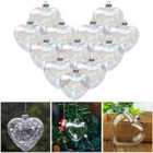 Living and Home 12 Pack 9Cm Hanging Heart Shaped Glass Baubles Christmas Decor