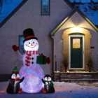 Living and Home Inflatable LED Christmas Snowman and Penguin 6ft