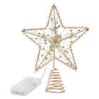 Living and Home LED Gold Star Christmas Tree Topper