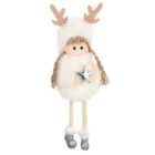 Living and Home White Hanging Fluffy Angel Christmas Tree Ornament