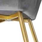 4 Marilyn Velvet-look Chairs - Dark Grey And Gold