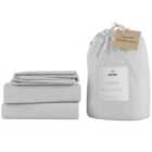 Panda Bamboo & French Linen Complete Bedding Set Silver Lining Grey - Single