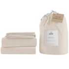 Panda Bamboo & French Linen Complete Bedding Set Natural - Single