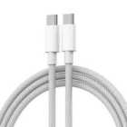 USB Type-C 1M 60W Braided Cable for Apple iPhone 15 - White
