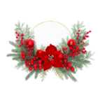 Red Poinsettia and Bauble Hoop