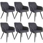 6 Accent Chairs Marylin - Dark Grey And Black