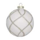 Glitter Wrapped Bauble - White