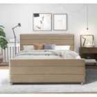 SleepOn Plush Velvet Fabric Upholstered 2 Drawer Bed Frame - Brown