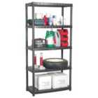 vidaXL Storage Shelf 5-tier Black 91.5X45.7X185cm Plastic