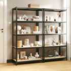 vidaXL 5-layer Shelves 2 Pcs Grey Steel&engineered Wood