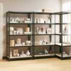 vidaXL 5-layer Shelves 3 Pcs Grey Steel&engineered Wood